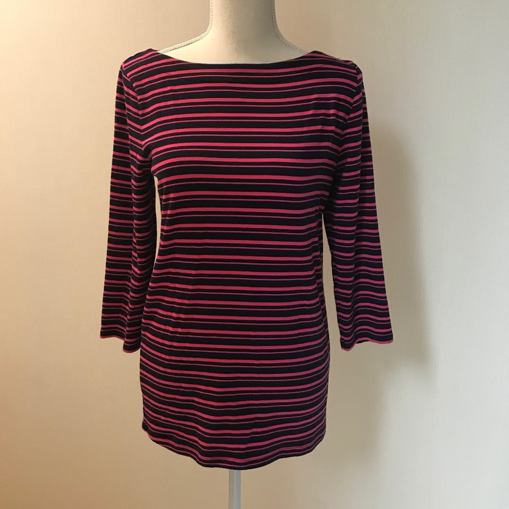 Carole Little Pink and Navy top. size L
